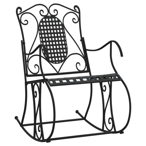 Berkfield Rocking Bench 84 cm Black Steel 1