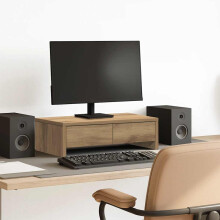 Berkfield Monitor Stand with Drawers Artisian Oak 50x27x15 cm Engineered Wood