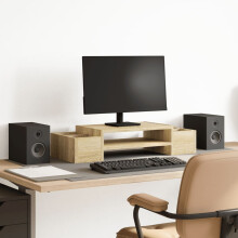 Berkfield Monitor Stand with Storage Sonoma Oak 70x27x15 cm Engineered Wood