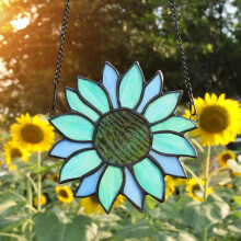 Clopoței de vânt cu floarea-soarelui, ornamente, vitralii, picură floarea-soarelui din metal