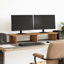 Berkfield Monitor Stand Old Wood 100x27x15 cm Engineered Wood