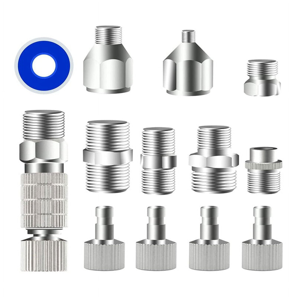 Ckepdyeh 13Pcs Adapter Set Quick Release Disconnect Couplers Fitting Silver 9301715149307