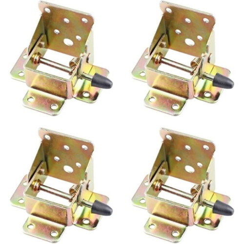 4pcs Iron Folding Table Leg Bracket Set, Self Locking Foldable Hinge for SpaceSaving Durable Support