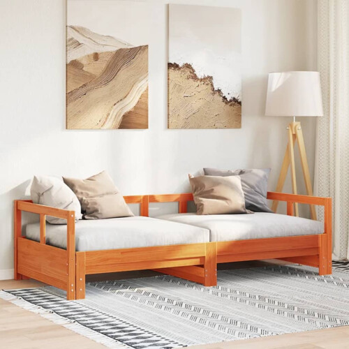 Berkfield Daybed without Mattress Wax Brown 80x200 cm Solid Wood Pine