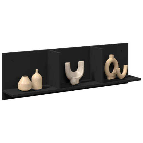 Berkfield Wall Cabinet 100x16.5x30 cm Black Engineered Wood