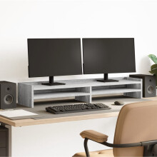 Berkfield Monitor Stand Grey Sonoma 100x24x16 cm Engineered Wood