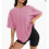 V Neck Short Sleeve Basic Tees Light Red L 1