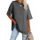 V Neck Short Sleeve Basic Tees Dark Gray M 1