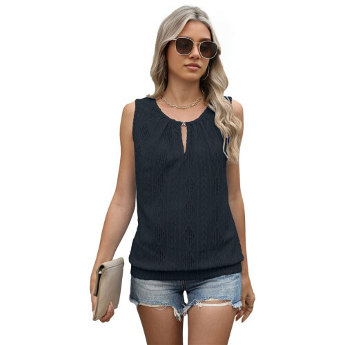 Women'S Sleeveless Vest Black M