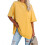 V Neck Short Sleeve Basic Tees Yellow S 1