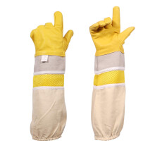 Goatskin Leather Beekeeping Gloves Long Sleeve Protective Design for Bee Keeper Large