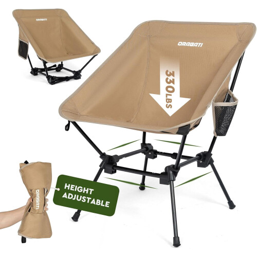 Folding Camping Chair Portable Lightweight Black