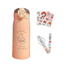 Sticlă de apă termică de 500 ml, capacitate mare, cu pai\ C3K0