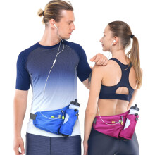 Unisex Hydreringsbelteveske2-roms Polyester løpebelte svart