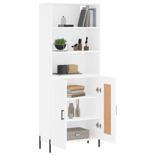 Berkfield Highboard White 69.5x34x180 cm Engineered Wood 2