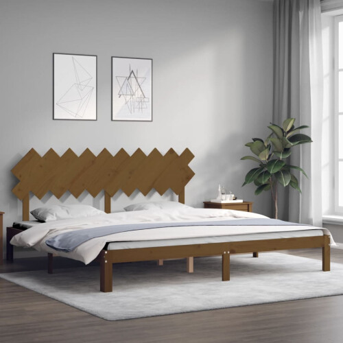 Berkfield Bed Frame without Mattress Honey Brown 200x200 cm Solid Wood Pine 2