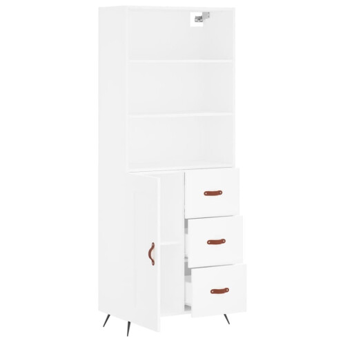 Berkfield Highboard White 69.5x34x180 cm Engineered Wood 2