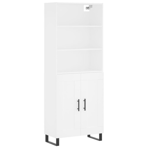 Berkfield Highboard White 69.5x34x180 cm Engineered Wood 1