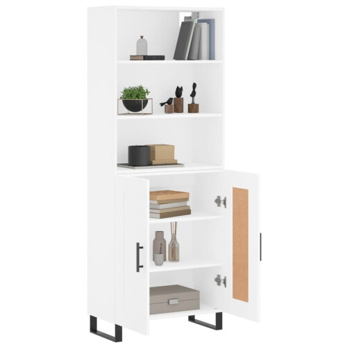 Berkfield Highboard White 69.5x34x180 cm Engineered Wood 2