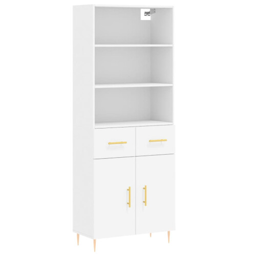 Berkfield Highboard White 69.5x34x180 cm Engineered Wood 1
