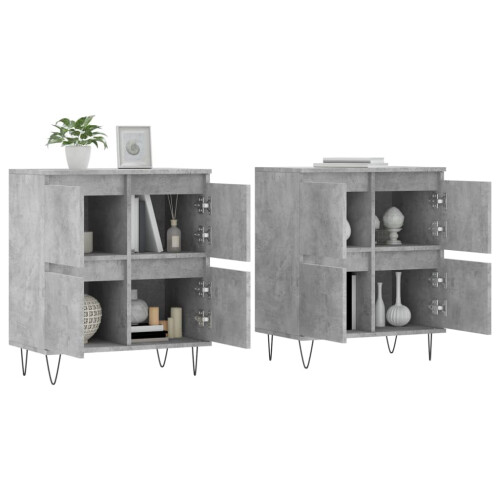 Berkfield Sideboards 2 pcs Concrete Grey Engineered Wood 2
