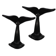 Vintage Whale Tail Wall Hooks for Coats Hats and Scarves, Decorative Metal Coat Hooks, Easy Installation