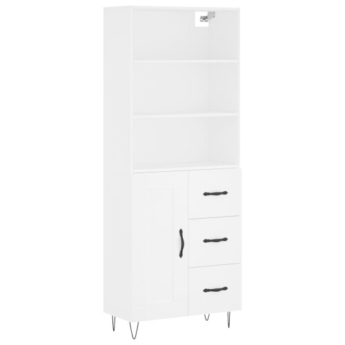 Berkfield Highboard White 69.5x34x180 cm Engineered Wood 1
