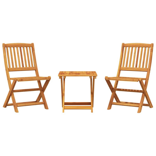 Berkfield 3 Piece Folding Garden Dining Set Solid Wood Acacia 1