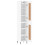 Berkfield Highboard White 34.5x34x180 cm Engineered Wood 4