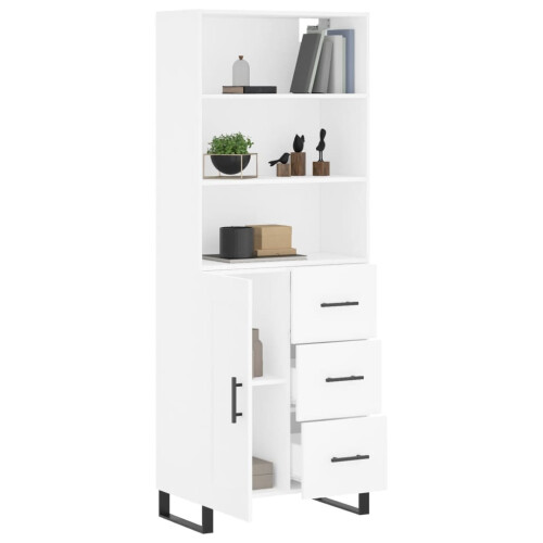 Berkfield Highboard White 69.5x34x180 cm Engineered Wood 2