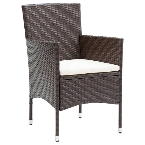 Berkfield Garden Dining Chairs 4 pcs Poly Rattan Brown 1