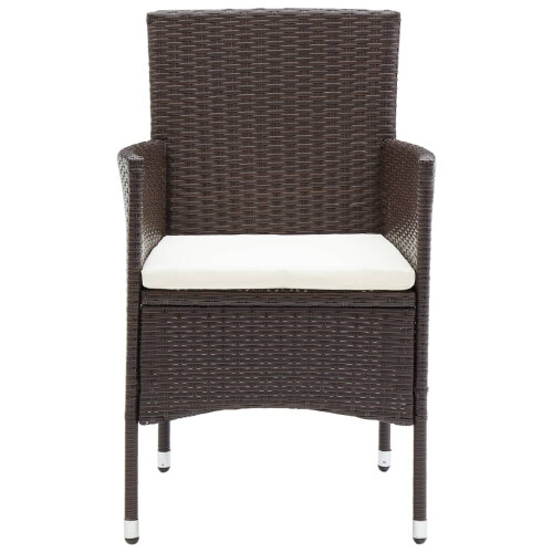 Berkfield Garden Dining Chairs 4 pcs Poly Rattan Brown 2