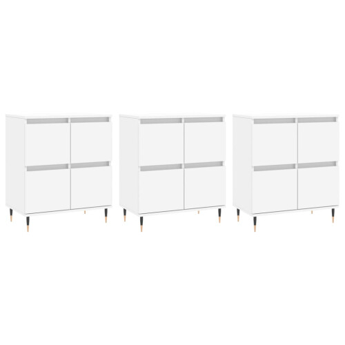 Berkfield Sideboards 3 pcs White Engineered Wood 1