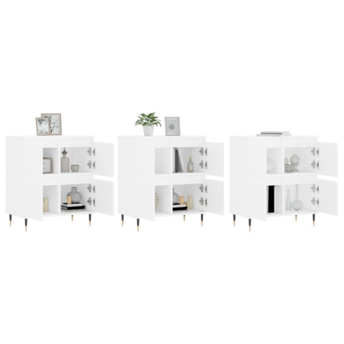 Berkfield Sideboards 3 pcs White Engineered Wood 2