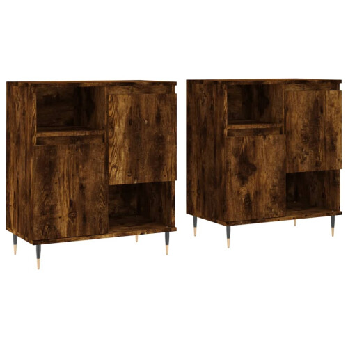 Berkfield Sideboards 2 pcs Smoked Oak Engineered Wood 1