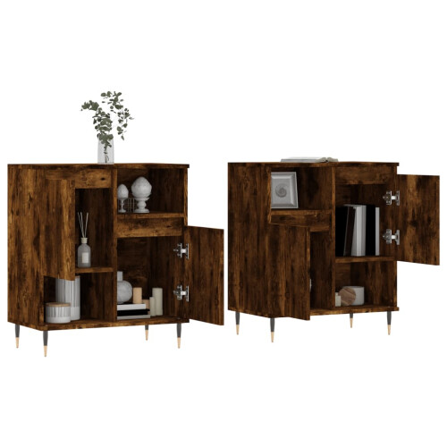 Berkfield Sideboards 2 pcs Smoked Oak Engineered Wood 2