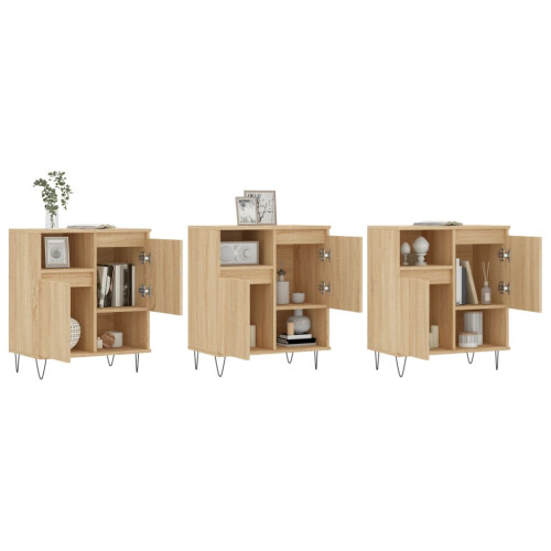 Berkfield Sideboards 3 pcs Sonoma Oak Engineered Wood 2