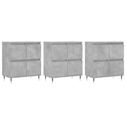 Berkfield Sideboards 3 pcs Concrete Grey Engineered Wood 1