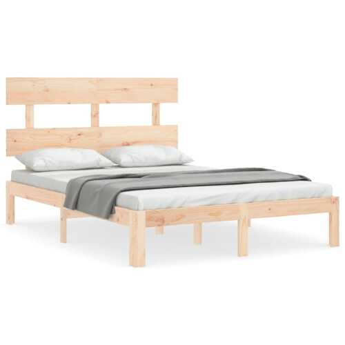 Berkfield Bed Frame without Mattress Small Double Solid Wood Pine 1