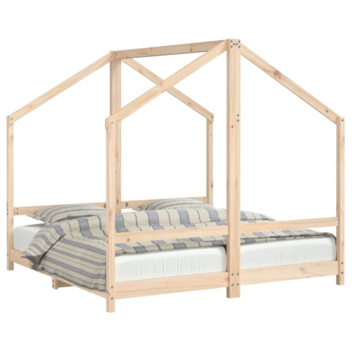 Berkfield Kids Bed Frame 2x(80x160) cm Solid Wood Pine 1