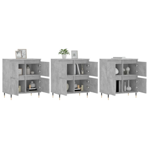 Berkfield Sideboards 3 pcs Concrete Grey Engineered Wood 2