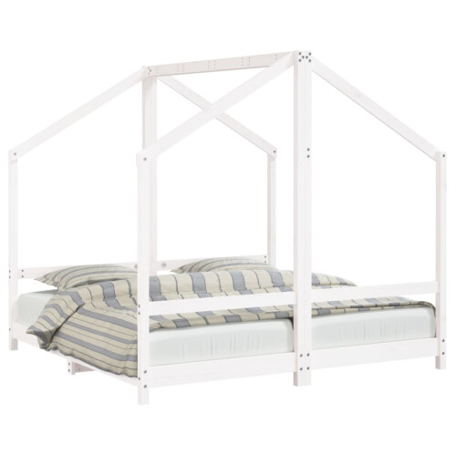 Berkfield Kids Bed Frame White 2x(80x160) cm Solid Wood Pine 1