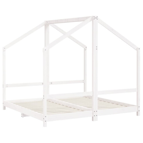 Berkfield Kids Bed Frame White 2x(80x160) cm Solid Wood Pine 2