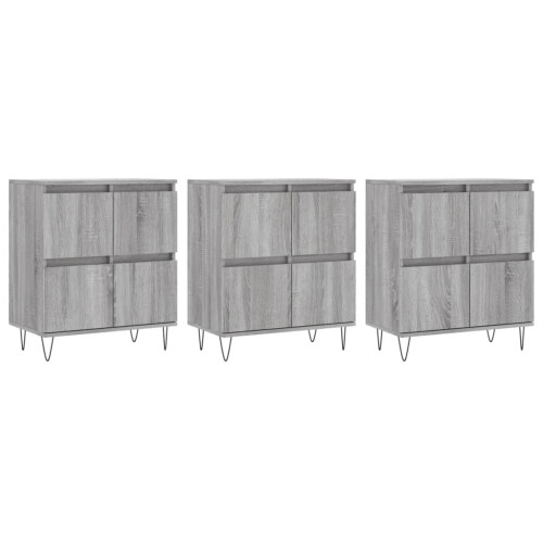 Berkfield Sideboards 3 pcs Grey Sonoma Engineered Wood 1