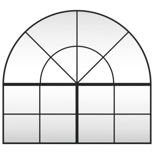 Berkfield Wall Mirror Black 100x90 cm Arch Iron 2