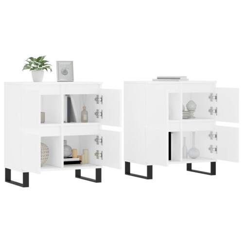 Berkfield Sideboards 2 pcs White Engineered Wood 2