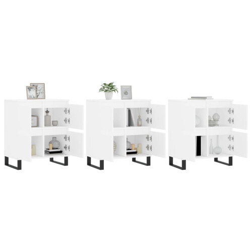 Berkfield Sideboards 3 pcs White Engineered Wood 2
