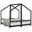 Berkfield Kids Bed Frame Black 2x(80x160) cm Solid Wood Pine 2