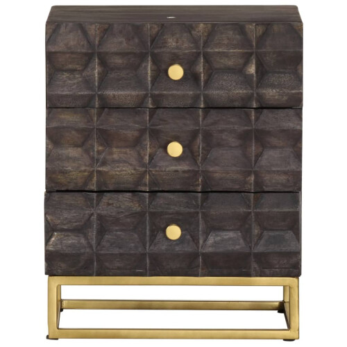 Berkfield Bed Cabinet Black 40x30x50 cm Solid Mango Wood 1