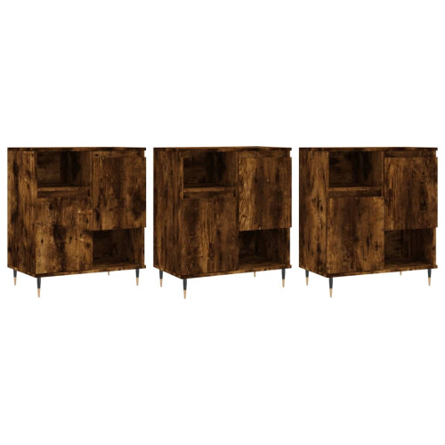 Berkfield Sideboards 3 pcs Smoked Oak Engineered Wood 1